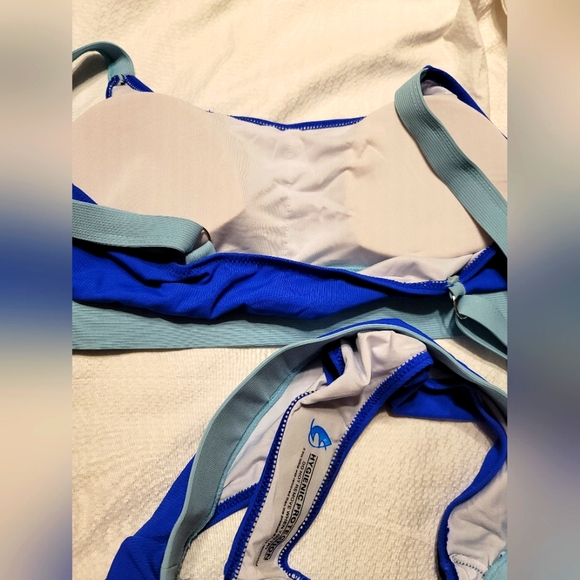 BRAND NEW ATHLETIC SPORTS BRA HIGH WAISTED RIBBED PADDED SWIM BATHING VOLLEYBALL - Picture 7 of 10